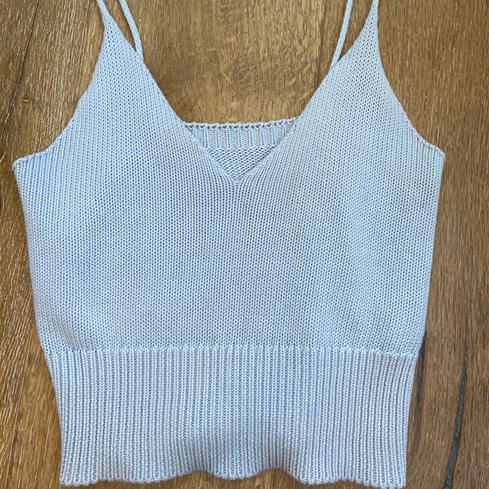 Brandy Melville Blue knitted tank top